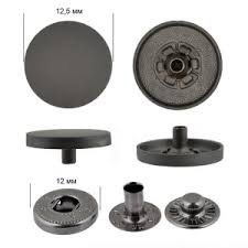Кнопка гладка таблетка (нержавіюча сталь) 12 мм Чорний 50 шт kn-gl-nerg фото