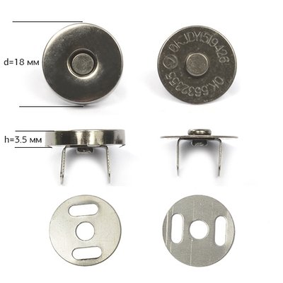 Кнопка магнітна 18 мм (темний нікель) kn-mag18bn фото