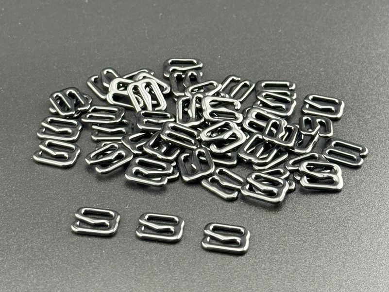 Гачок для бретелів 8 мм метал Чорний 50 шт 469-3-1-1 фото